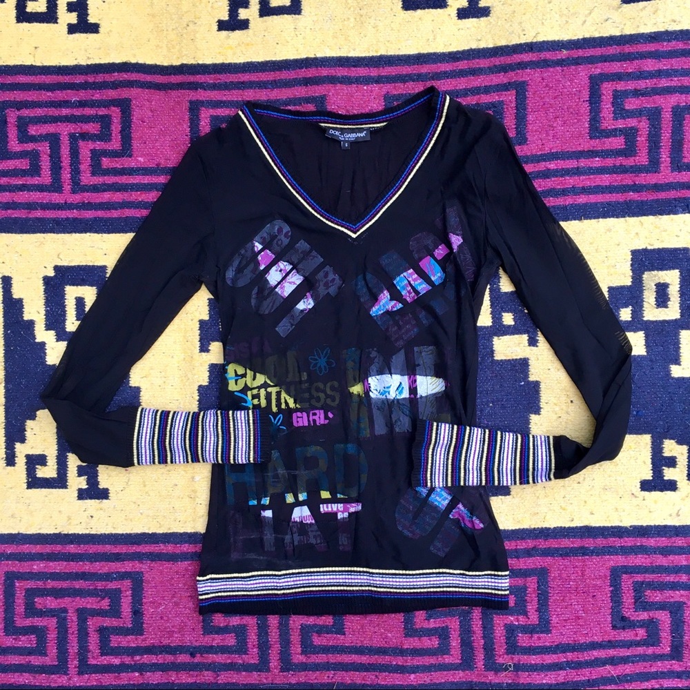 Dolce & Gabbana Sexy Sheer Cutout Top Size S